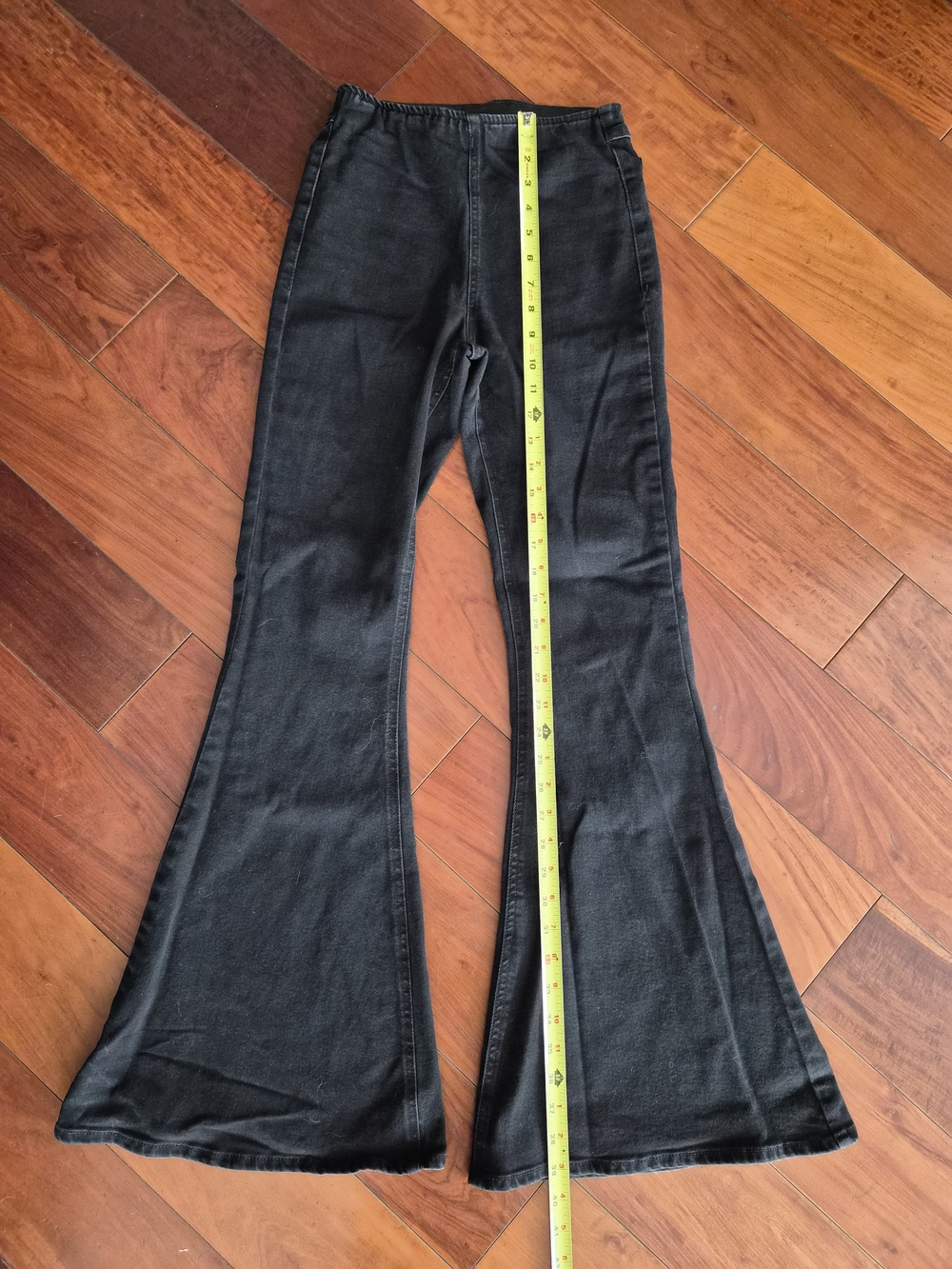 Forever 21 Black High Rise Elastic Waist Flare Pants - Size XS - Picture 4 of 14